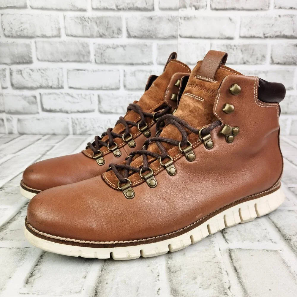 Cole Haan Zerogrand Men Size 11.5 M Brown Leather Classic Hiker Boots C25555
